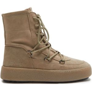 Moon Boot, Beige Waterdichte Laarzen met Ingedrukt Logo Beige, Heren, Maat:41 EU