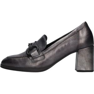 Gabor, Schoenen, Dames, Grijs, 35 1/2 EU, Leer, Antraciet Loafer Pumps met Carré Neus