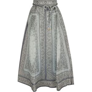 Zimmermann, Blauwe Bandana Print Hoge Taille Rok Veelkleurig, Dames, Maat:XS