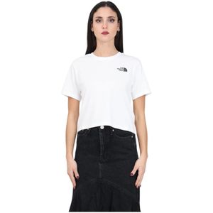 The North Face, Tops, Dames, Wit, XS, Katoen, Wit Kort Taille T-shirt Simple Dome