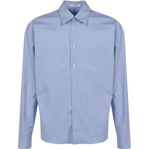 Valentino, Blauwe overhemden Blauw, Heren, Maat:XL