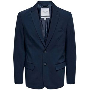 Only & Sons, Stijlvolle Jas voor Mannen Blauw, Heren, Maat:L