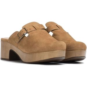 Wonders, Schoenen, Dames, Bruin, 40 EU, Suède, Bruine Suède Leren Platform Klompen