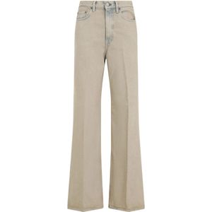 Acne Studios, Broeken, Dames, Beige, W25 L32, Katoen, Licht Zand Jeans