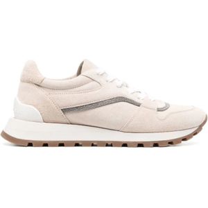 Maison Margiela, Beige Panel Lace-Up Sneakers Beige, Dames, Maat:40 EU