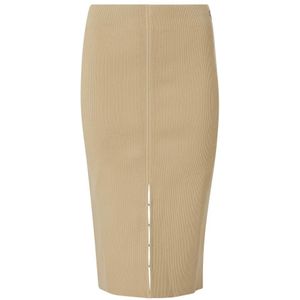 Calvin Klein Jeans, Rokken, Dames, Beige, S, Gebreide Pencil Rok Beige Travertine