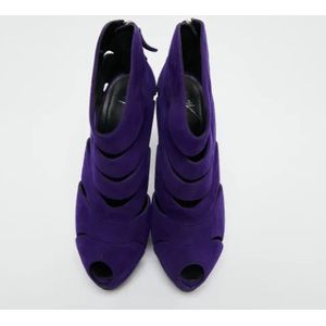 Giuseppe Zanotti Pre-owned, Pre-owned, Dames, Paars, 38 EU, Suède, Pre-owned Suede boots