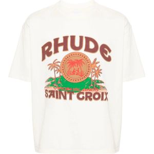 Rhude, Tops, Heren, Wit, S, T-Shirts