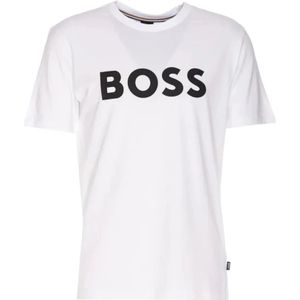 Boss, Exclusief Heren Korte Mouw T-shirt Wit, Heren, Maat:3XL