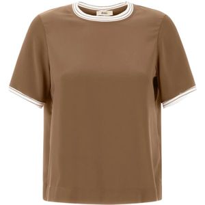 Herno, Tops, Dames, Beige, XS, T-Shirts