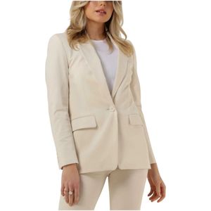 Drykorn, Jassen, Dames, Beige, S, Katoen, Dames Blazer Atlin_2 Gebroken Wit