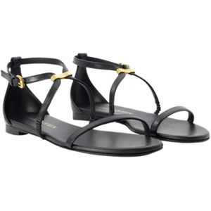 Alexander McQueen, Schoenen, Dames, Zwart, 35 EU, Leer, Leather sandals