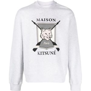 Maison Kitsuné, Sweatshirts & Hoodies, Heren, Grijs, M, Katoen, Sweatshirts
