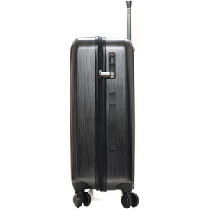 Emporio Armani, Koffers, Heren, Zwart, ONE Size, Stijlvolle 4-wiel Trolley met ritssluiting