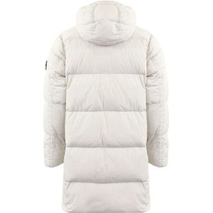 Stone Island, Mantels, Heren, Wit, L, Echte Dons Blouson Puffer Jas