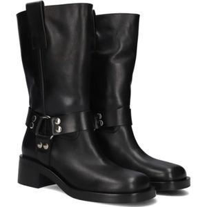 Strategia, Schoenen, Dames, Zwart, 40 EU, Leer, Dames Bikerboots Westerse Stijl