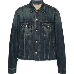 MM6 Maison Margiela, Blauwe Denim Jas Blauw, Heren, Maat:S