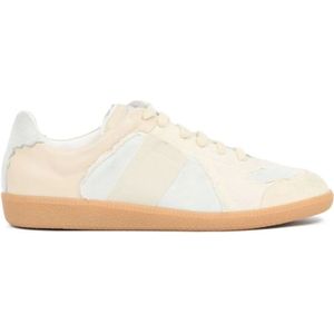 Maison Margiela, Schoenen, Heren, Beige, 42 EU, Leer, Lage Leren Sneakers