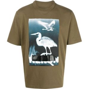Heron Preston, Tops, Heren, Groen, S, Katoen, Grafische Print Biologisch Katoen T-shirt