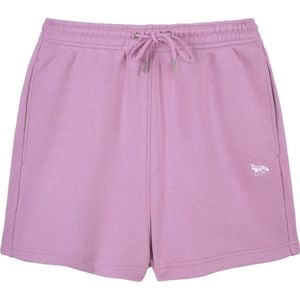 Maison Kitsuné, Korte broeken, Dames, Roze, S, Katoen, Roze Fleece Jogger Shorts met Baby Fox Borduursel