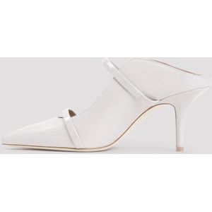 Malone Souliers, Schoenen, Dames, Wit, 36 EU, Leer, Witte Leren Pumps met Puntige Neus