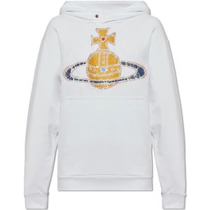 Vivienne Westwood, Sweatshirts & Hoodies, Dames, Wit, S, Katoen, ‘Time Machine’ hoodie