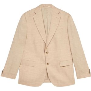 Brooks Brothers, Jassen, Heren, Beige, XL, Wol, Beige Blazer van maagdelijke wol en linnen