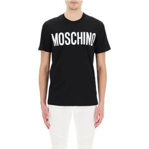 Moschino, Tops, Heren, Zwart, M, Katoen, T-shirt