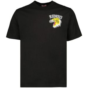 Kenzo, Varsity Jungle T-shirt Zwart, Heren, Maat:S