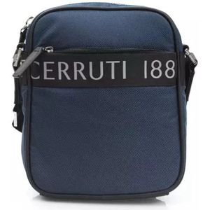 Cerruti 1881, Tassen, Heren, Blauw, ONE Size, Nylon, Blauwe Nylon Messenger Tas met Ritssluiting