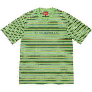 Supreme, Tops, Heren, Groen, L, Beperkte Oplage Groene Gestreepte T-shirt Top