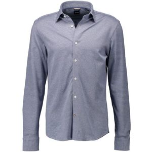 Boss Black, Overhemden, Heren, Blauw, XL, Stijlvol Blauw Jersey Overhemd voor Heren