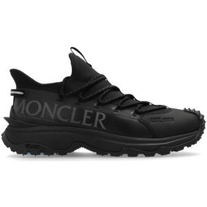 Moncler, Schoenen, Heren, Zwart, 40 EU, Zwarte Sneakers met Logo Print