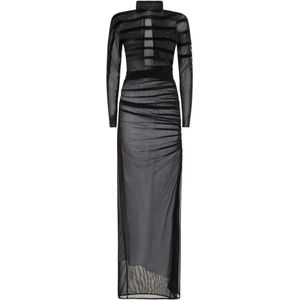 Jean Paul Gaultier, Kleedjes, Dames, Zwart, S, Zwarte Coltrui Jurk Aw 24