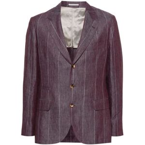 Brunello Cucinelli, Blazers Rood, Heren, Maat:2XL