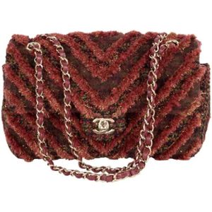 Chanel, Beperkte oplage Rode Tweed Flap Tas Rood, unisex, Maat:ONE Size