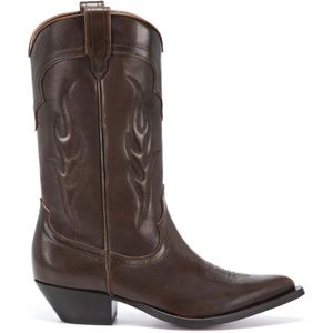 Sonora, Bruine Vacchetta Cowboy Laarzen met On Tone Borduursel Bruin, Heren, Maat:45 EU