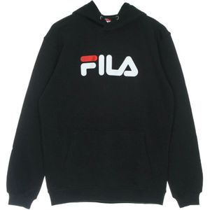 Fila, Sweatshirts & Hoodies, Heren, Zwart, XS, Katoen, Zwarte Lichtgewicht Hoodie