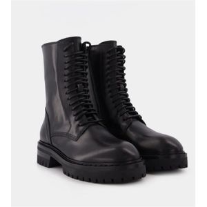 Ann Demeulemeester, Schoenen, Dames, Zwart, 36 1/2 EU, Leer, Lace-up Boots