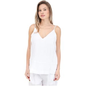 Armani Exchange, Tops, Dames, Wit, S, Satijn, Mouwloze Top