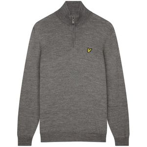 Lyle & Scott, Truien, Heren, Grijs, XL, Merino Mix Golf Core Zip Gebreid