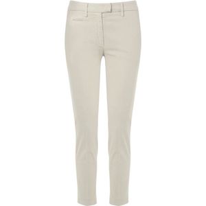 Dondup, Broeken, Dames, Beige, W27, Katoen, Beige Slim Chino Broek