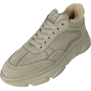 Copenhagen Shoes, Nabuc Teddy Dames Plateau-Sneaker met Echt Bontvoering Beige, Dames, Maat:36 EU