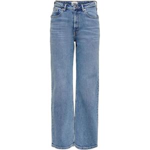 Only, Jeans, Dames, Blauw, W26 L30, Katoen, Rechte jeans