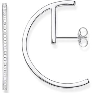 Thomas Sabo, Moderne Halfcirkel Oorstekers Grijs, Dames, Maat:ONE Size