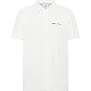 Carlo Colucci, De Santis Basic Line Polo Shirt Wit, Heren, Maat:L