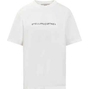 Stella McCartney, Tops, Dames, Wit, M, Logo Crew-neck Tee Shirt