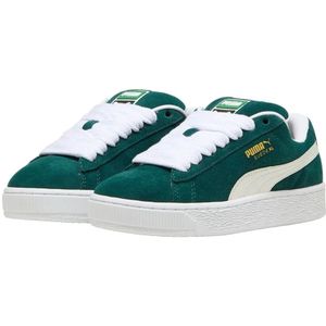 Puma, Schoenen, Dames, Groen, 36 EU, Leer, Moderne Suede Sneakers met Unieke Details