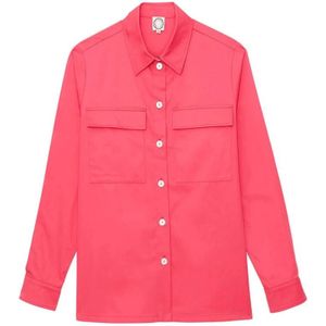 Ines De La Fressange Paris, Blouses & Shirts, Dames, Roze, S, Katoen, Roze Overshirt Chandler Stijl