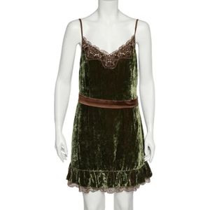Dolce & Gabbana Pre-owned, Pre-owned, Dames, Groen, L, Leer, Pre-owned Lace dresses